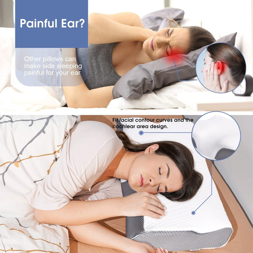 Orthopedic Support Cervical Neck Pillow for Neck Pain Relief, Ergonomic Memory Foam Pillow Bed Pillows for Body Side Back Stomach Sleepi... - Orthopedic Shredded Foam Bed Pillow Set Detail