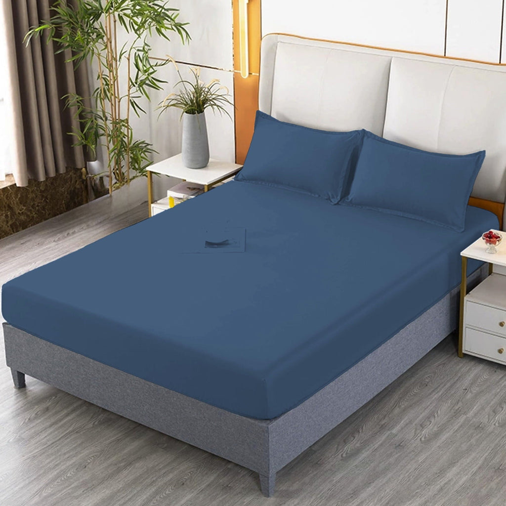 Premium Egyptian Cotton Egyptian Cotton Fitted Sheet Queen Size - 400 Thread Count Queen Size Fitted Sheet Only, Extra Soft, Cooling, 15" Dee... - Premium Ultra-Soft Pillowcase Pair for Sleeping Detail