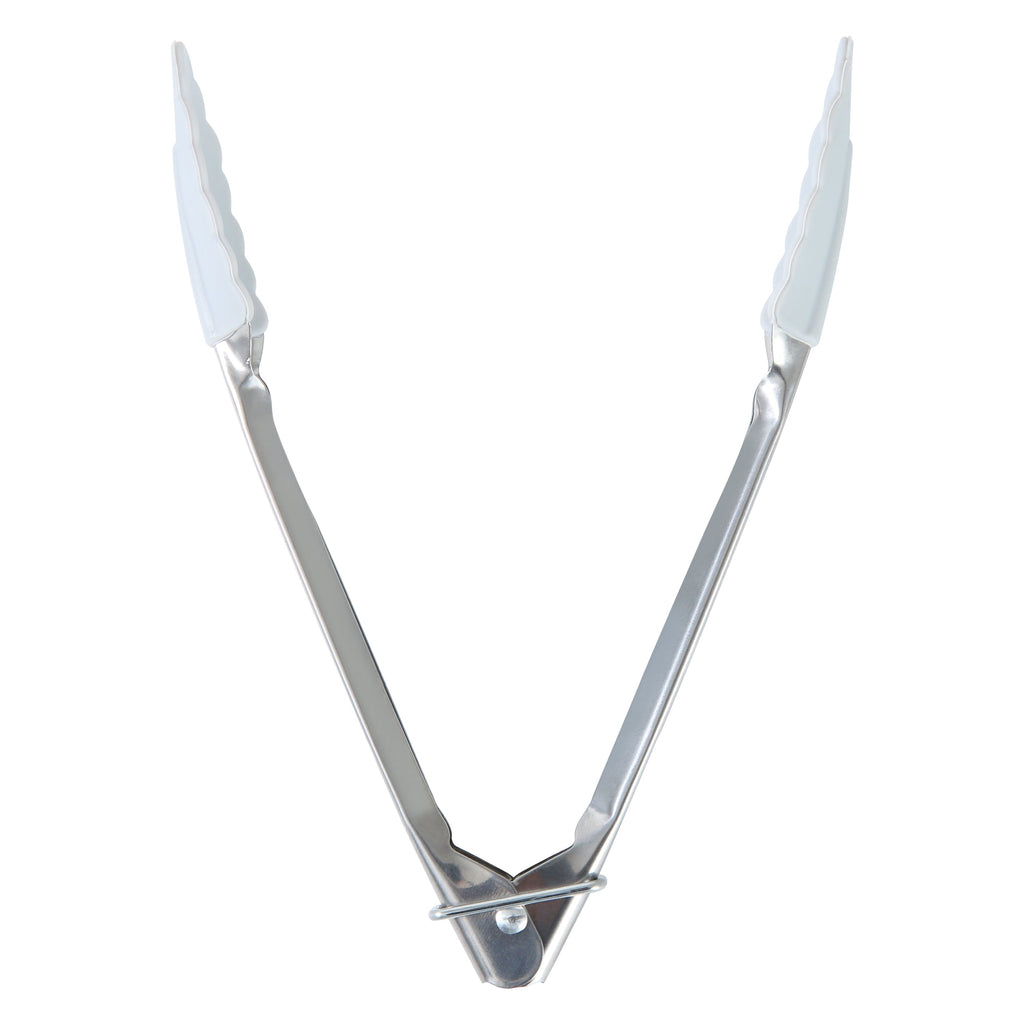 Chef-Quality Stainless Steel and Silicone Mini Food Tongs Grey - High-Precision Culinary Tool for Baking & Cooking Detail