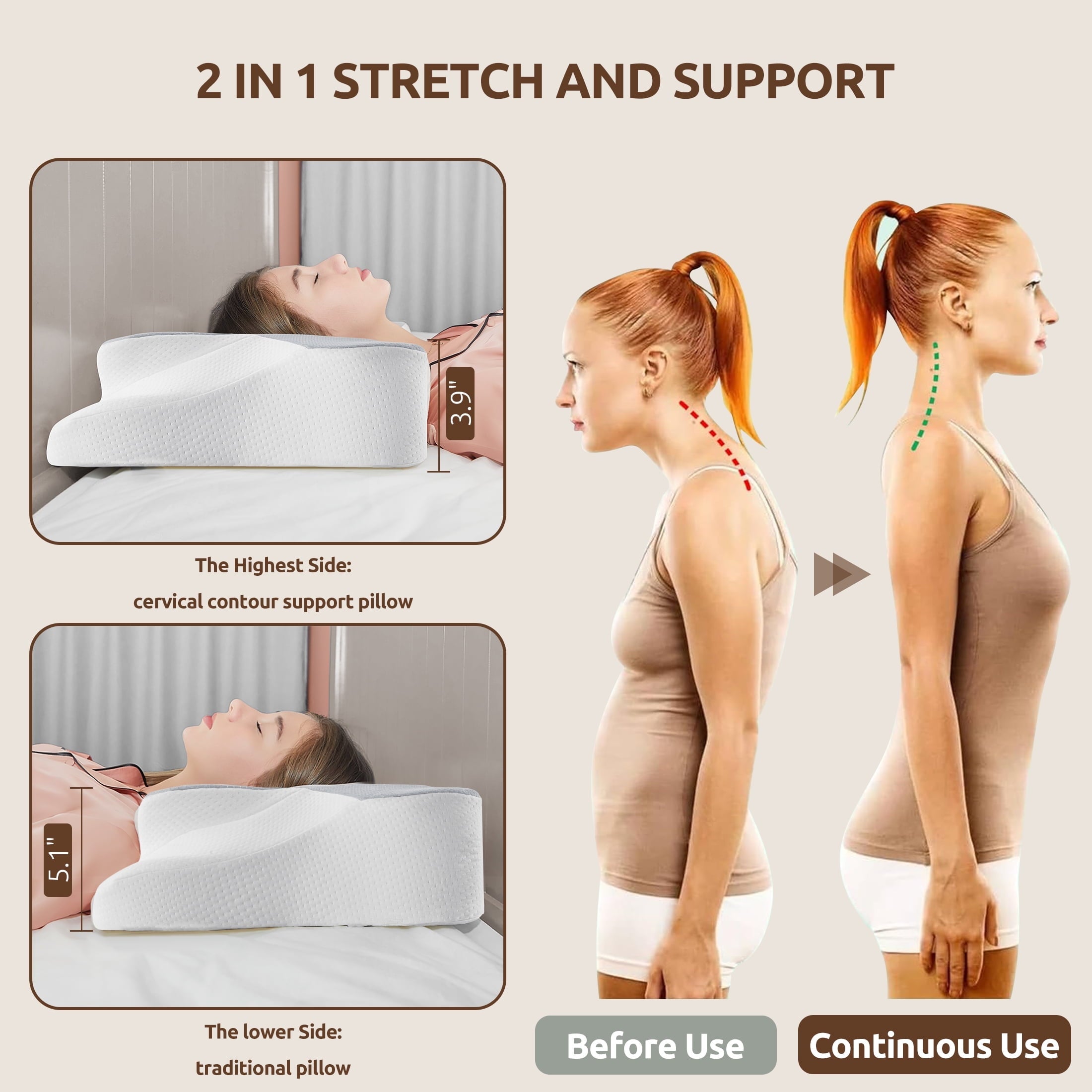 Decorative Plump Memory Foam Pillow for Neck Pain Relief Cervical Sleepers Standard/Queen Gray - Decorative Throw Pillow Cushion for Sofa & Bed Detail