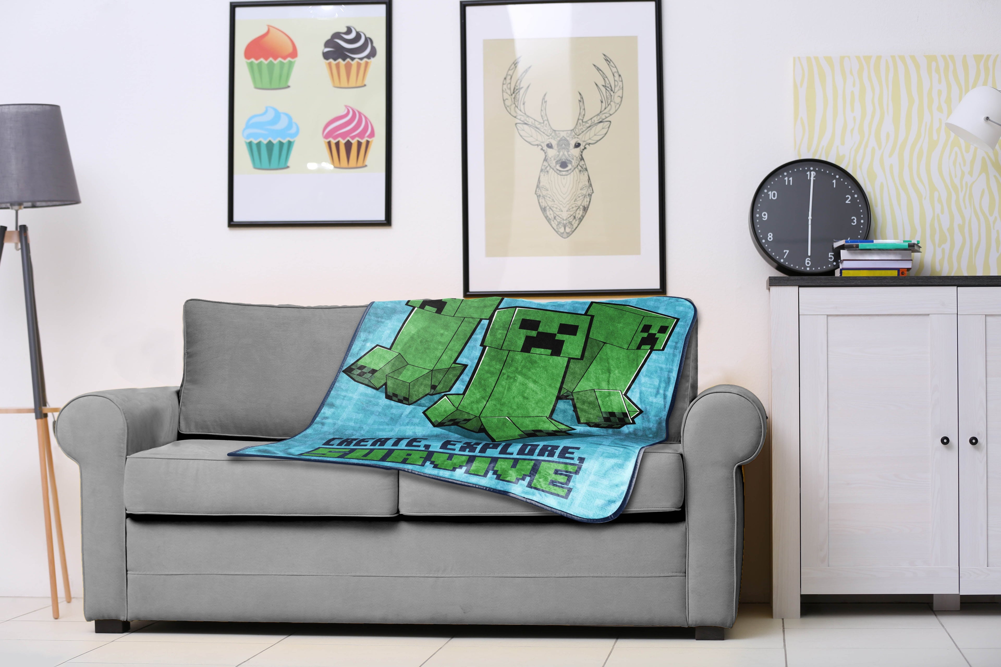 Cozy Fleece Kids Silk Touch Throw Blanket, 46 x 60, Microfiber, Blue - Cozy Fleece Throw Blanket for Couch & Bed Detail