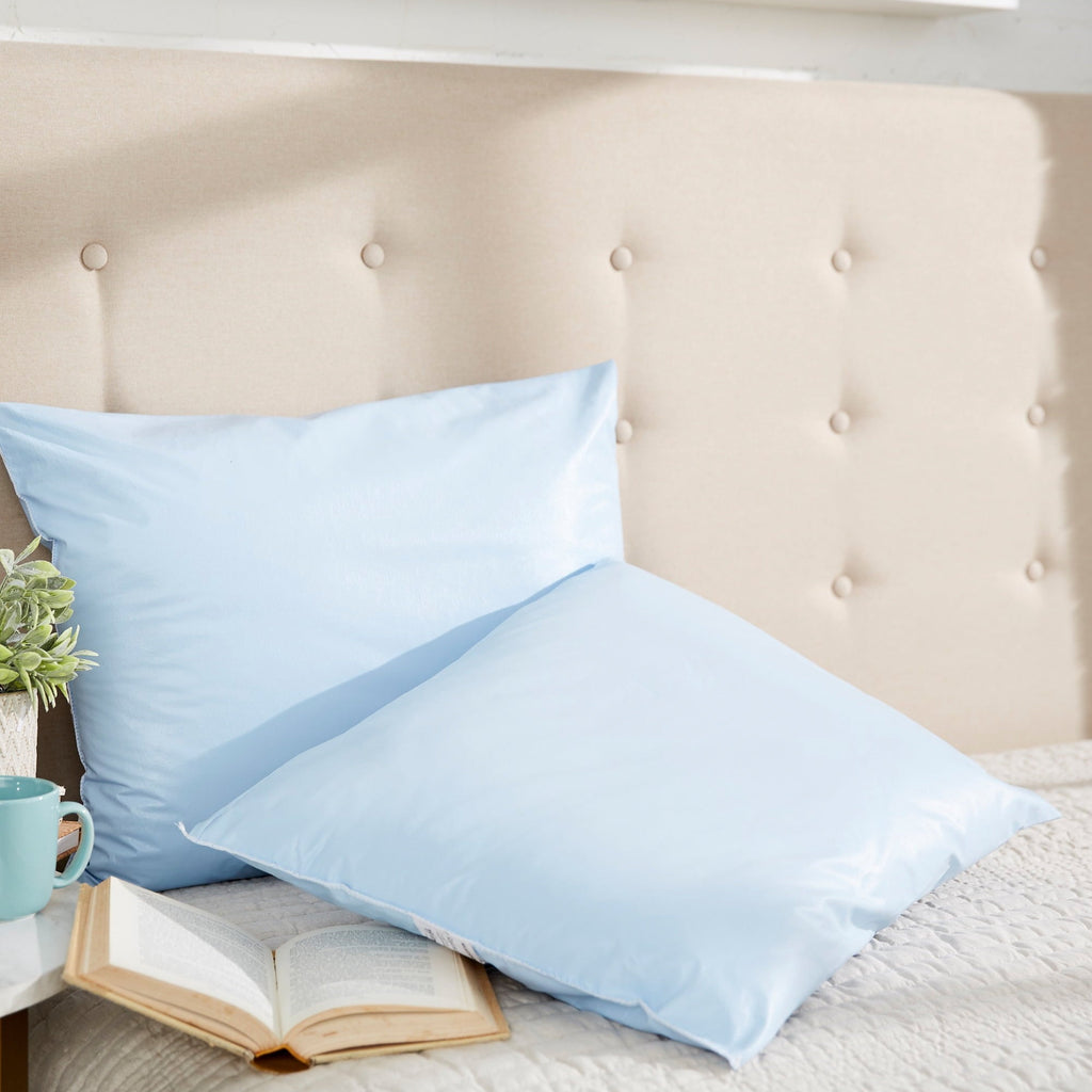 Fluffy Shredded Reusable Water-Resistant Soft Polyester Fill Blue Bed Pillow, 19" x 25", 1 Ct - Ergonomic Memory Foam Pillow for Neck Pain Support Detail