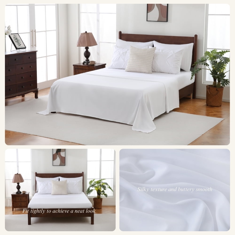 Luxurious Quilted 7 Pieces Pinch-Pleated Comforter Set, White Queen Size - All-Season Down Alternative Comforter Insert Detail