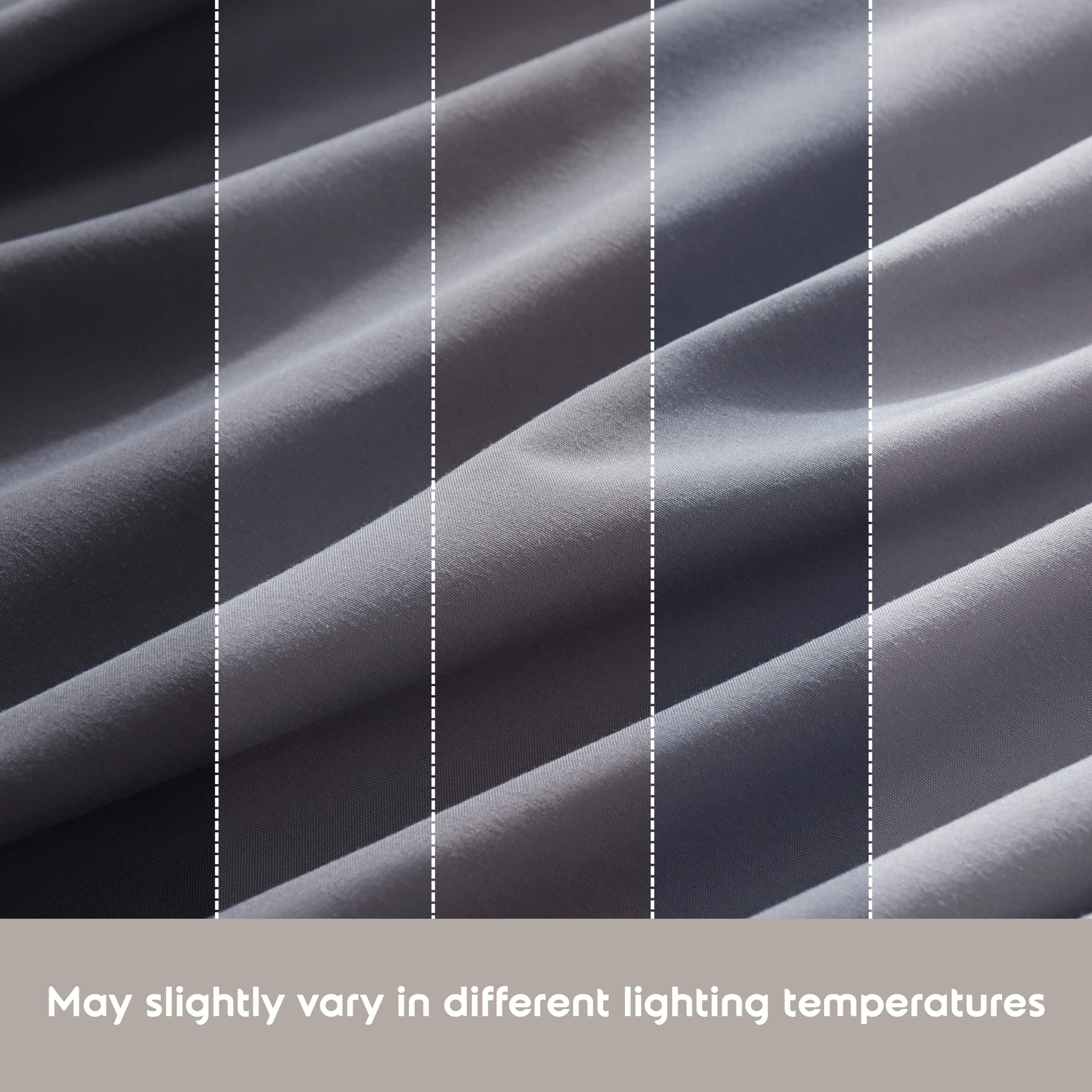 Premium Egyptian Cotton Sheet Sets, Deep Pocket 4 Piece, Luxury Soft Microfiber Bed Sheet Sets, GRAY - Luxury Bed Sheet Set with Deep Pockets Detail