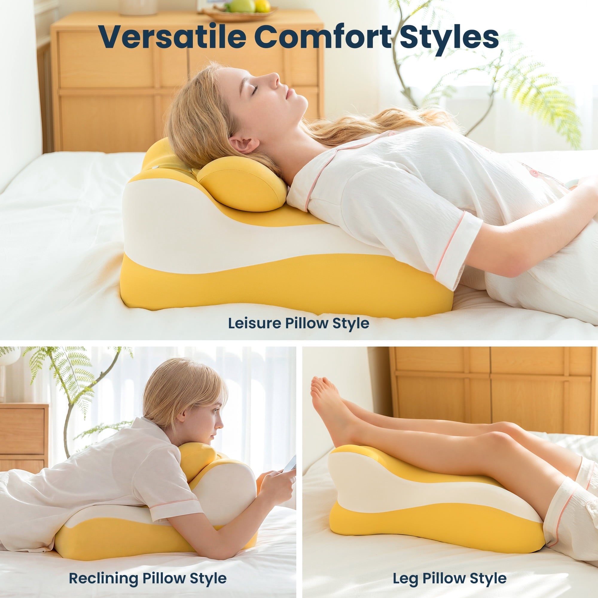 Ergonomic Memory Foam Memory Foam Reading Pillow, Multi-Position Support Bed Pillow for Petite Adults, Reading Tools, Fun Couple Pillows Pr... - Ergonomic Memory Foam Pillow for Neck Pain Support Detail