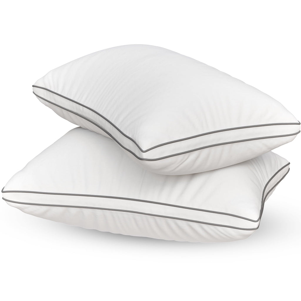 Decorative Plump Bed Pillows Queen Size Set of 2 - Luxury Down Alternative Pillow - 5 Star Hotel Pillows for Back, Side and Stomach Sl... - Decorative Throw Pillow Cushion for Sofa & Bed Detail