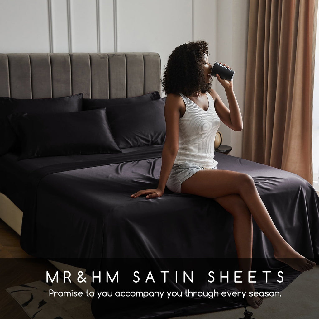 Ultra-Soft Set Queen 4 Pcs, Silky Elegant Luxurious Queen Size Bed s, with Flat , Deep Pocket Fitted for Mattress and Matching P... - Premium Ultra-Soft Pillowcase Pair for Sleeping Detail
