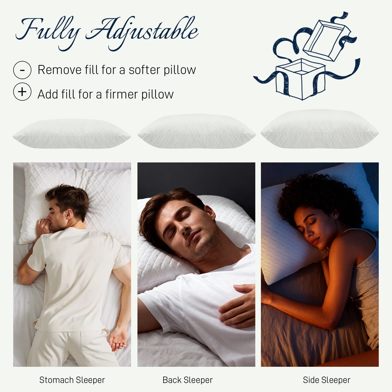 Ergonomic Memory Foam Bed Pillows Cross Cut Memory Foam For Sleeping,Queen Size Bedding Pillow(White), Original Pillow for Sleeping，Adjusta... - Decorative Throw Pillow Cushion for Sofa & Bed Detail