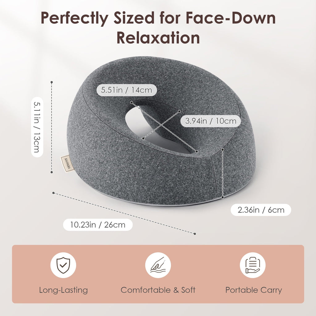 Orthopedic Support Face Down Pillow Massage Headrest for Bed, Memory Foam Pillow Face Cradle Support for Stomach Sleepers, Eye Post-Surg... - Ergonomic Memory Foam Pillow for Neck Pain Support Detail