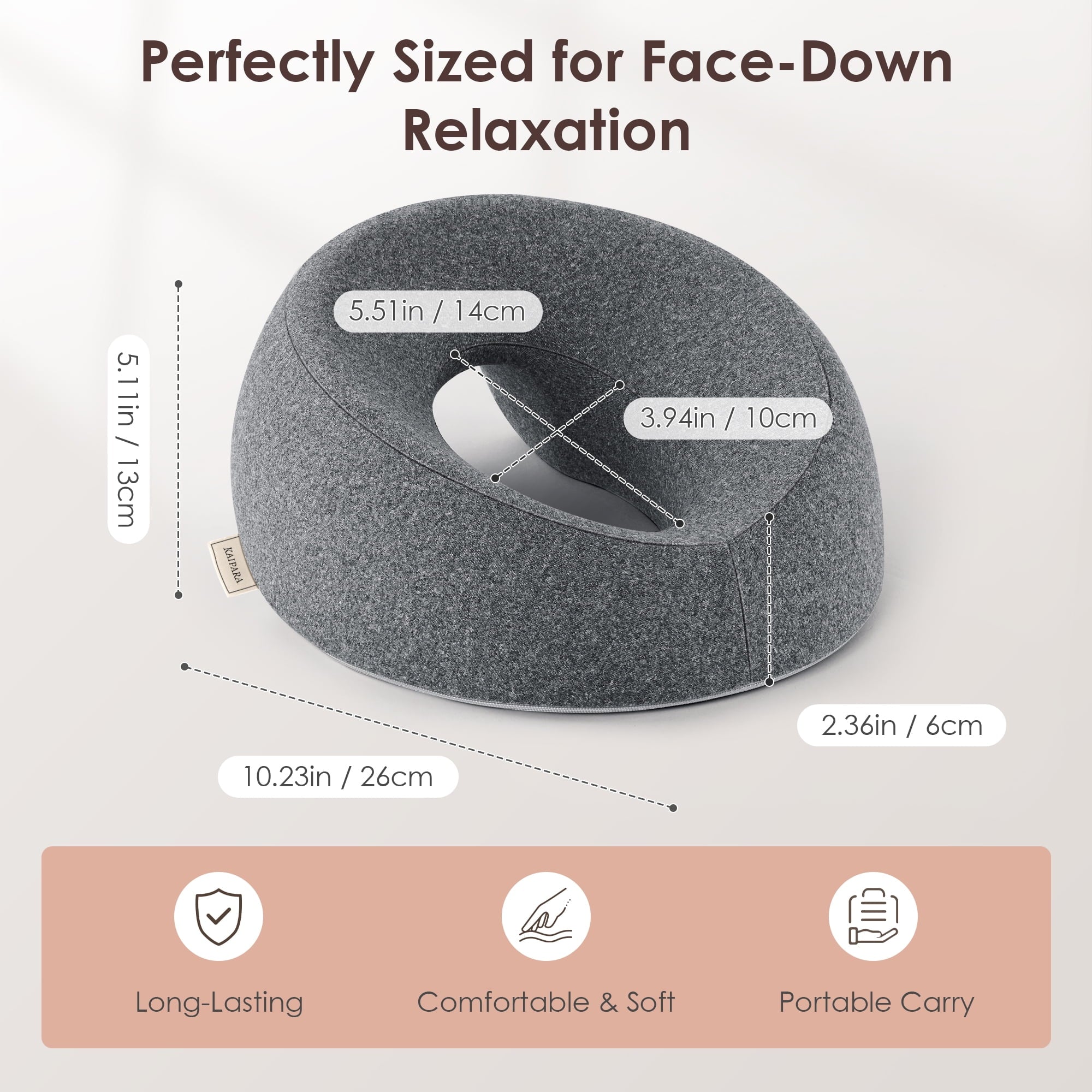 Orthopedic Support Face Down Pillow Massage Headrest for Bed, Memory Foam Pillow Face Cradle Support for Stomach Sleepers, Eye Post-Surg... - Ergonomic Memory Foam Pillow for Neck Pain Support Detail