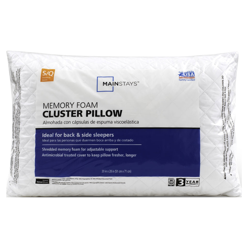 Ergonomic Memory Foam Memory Foam Cluster Bed Pillow, Standard/Queen, 2 Pack - Hotel Quality Plush Sleeping Pillows Detail