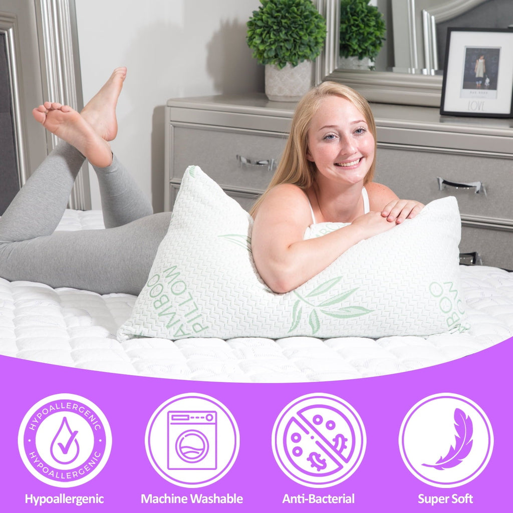 Hotel Collection King Size Pillow, Memory Foam Bed Pillows with Washable Pillowcases, King - Ergonomic Memory Foam Pillow for Neck Pain Support Detail