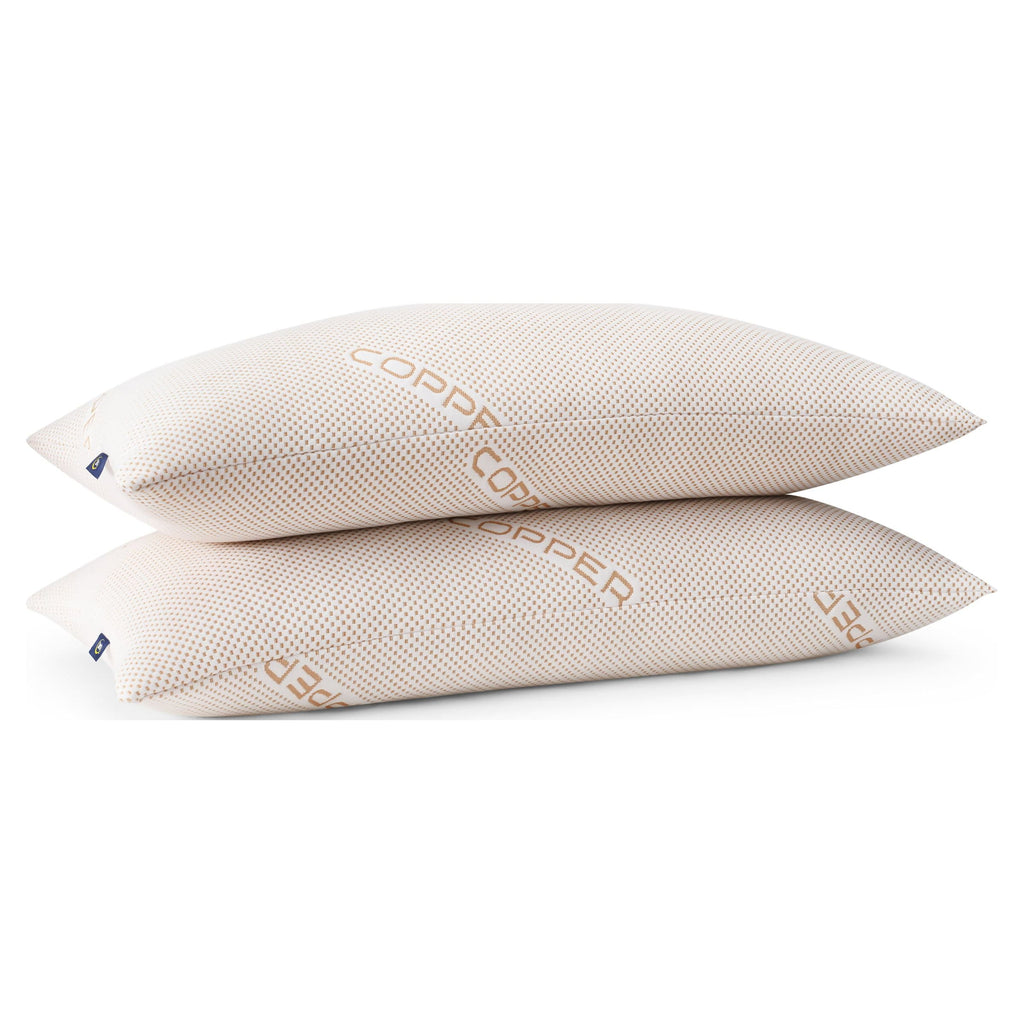Ergonomic Memory Foam Copperloft King Bed Pillow, 2 Pack, Hypoallergenic - Ergonomic Memory Foam Pillow for Neck Pain Support Detail