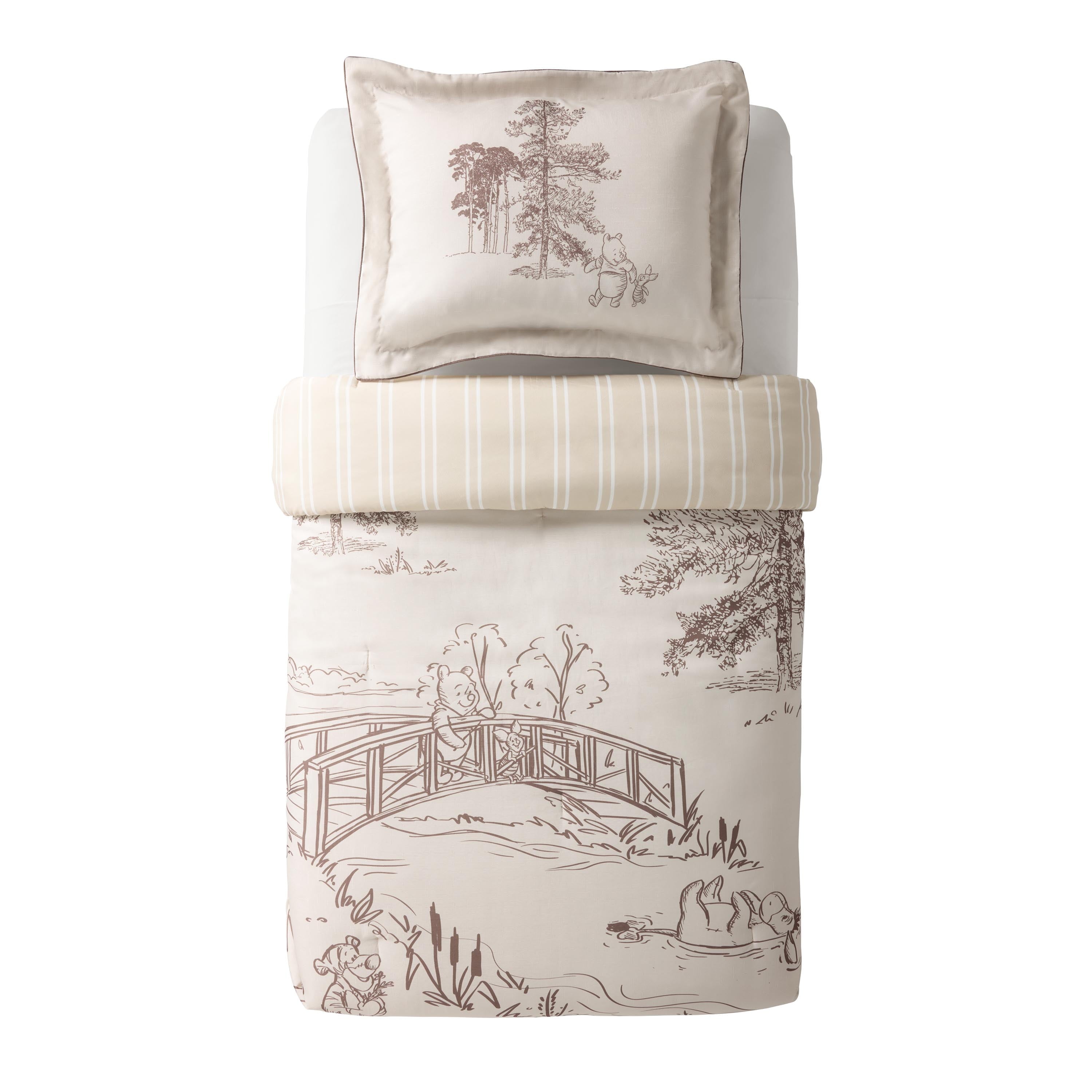 Luxurious Quilted Kids 2 Piece Khaki Comforter and Sham Bedding Set, Twin/Full - Luxurious Quilted Duvet Cover Set Detail