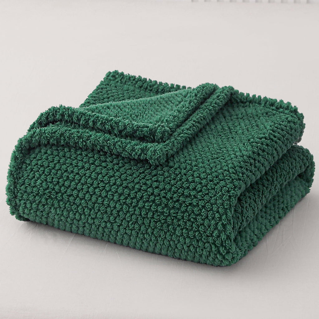 Cozy Fleece Fuzzy Fleece 50"x70" Throw Blanket for Couch, Fluffy Warm Soft Jacquard Blankets for Fall Winter, Lightweight and Coz... - Lightweight Plush Warm Blanket for All Seasons Detail