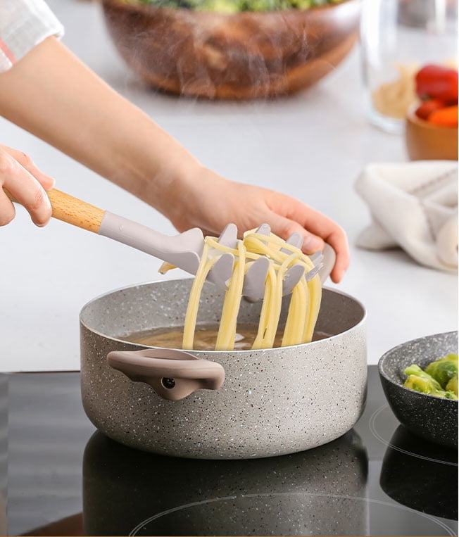Durable Steel Silicone & Bamboo Cooking Utensil Set, 14 Pieces - Professional Kitchen Tool for Culinary Enthusiasts Detail