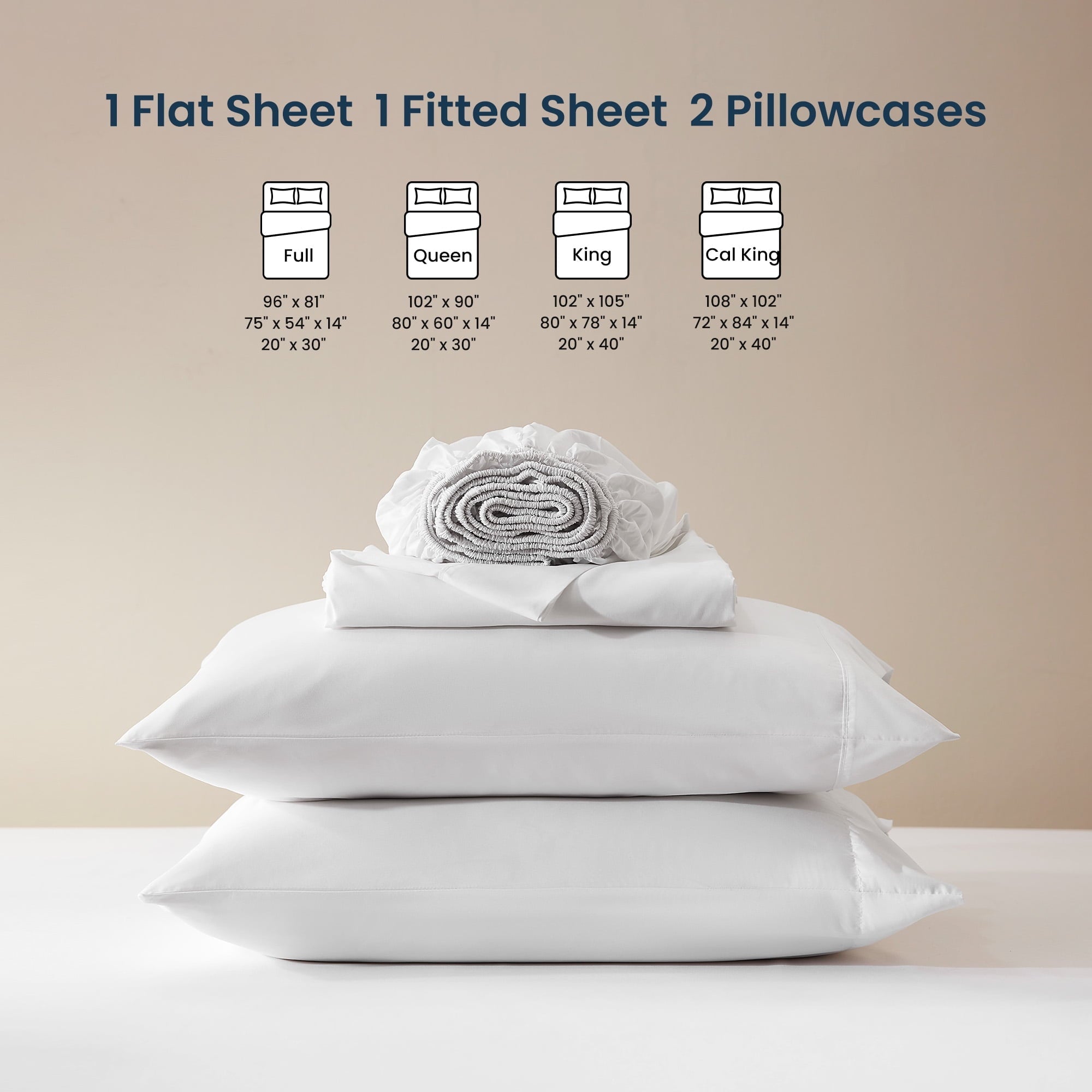 Breathable Luxury Nanotex Super Soft Cooling Twin Bed Sheets Set for Kids 3 Piece - Easy Care Fitted Flat Sheet & Pillowcase Sets - Wri... - Premium Ultra-Soft Pillowcase Pair for Sleeping Detail