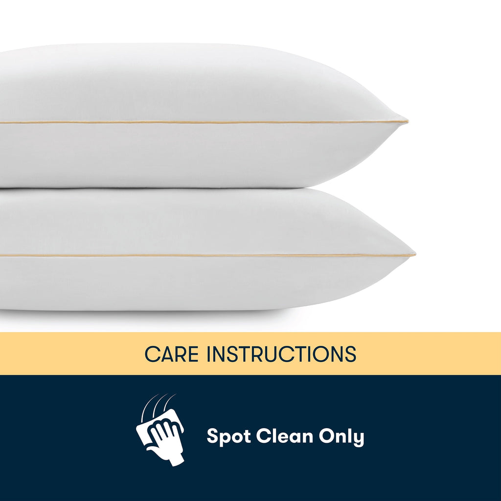 Orthopedic Support pedic Bounce Back Standard/Queen Bed Pillow, Hypoallergenic Fill - Hotel Quality Plush Sleeping Pillows Detail