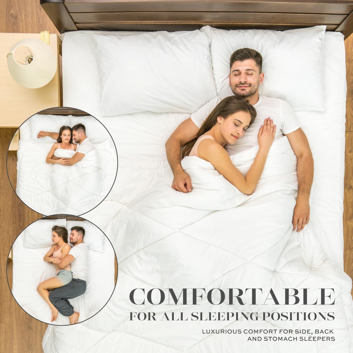 Decorative Plump Bed Pillows for Sleeping 2 Pc Set, Queen Size Pillow Side Sleeper Set, Down Alternative Luxury Hotel Soft Pillow 28x2... - Ergonomic Memory Foam Pillow for Neck Pain Support Detail