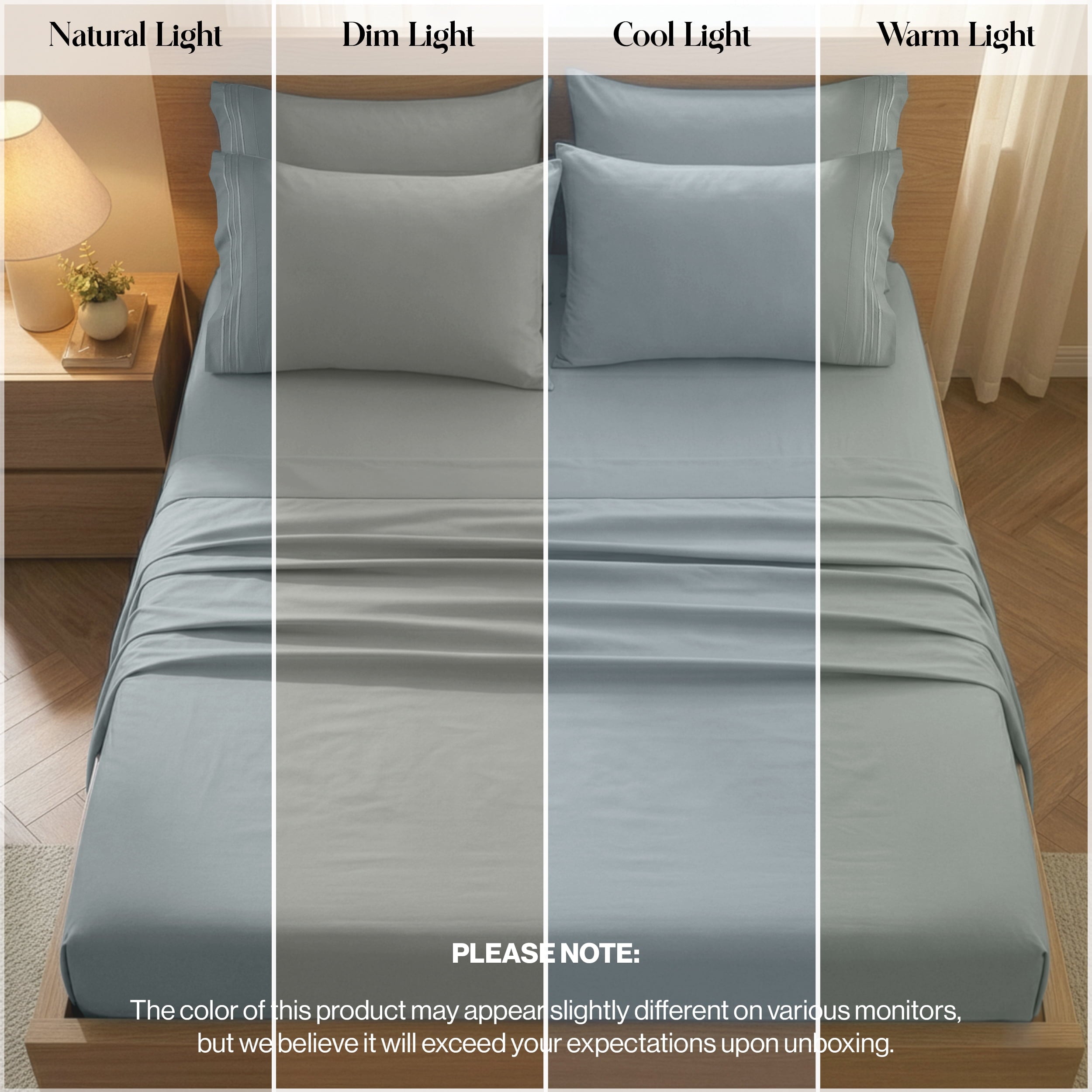Premium Egyptian Cotton Bed Sheets - 6 Piece Ultra-Soft Microfiber Sheets Set, Deep Pocket Fitted Sheet, Flat Sheet & 4 Pillowcases, Breathab... - Cooling Hotel Quality Bedding Sheets and Pillowcases Detail