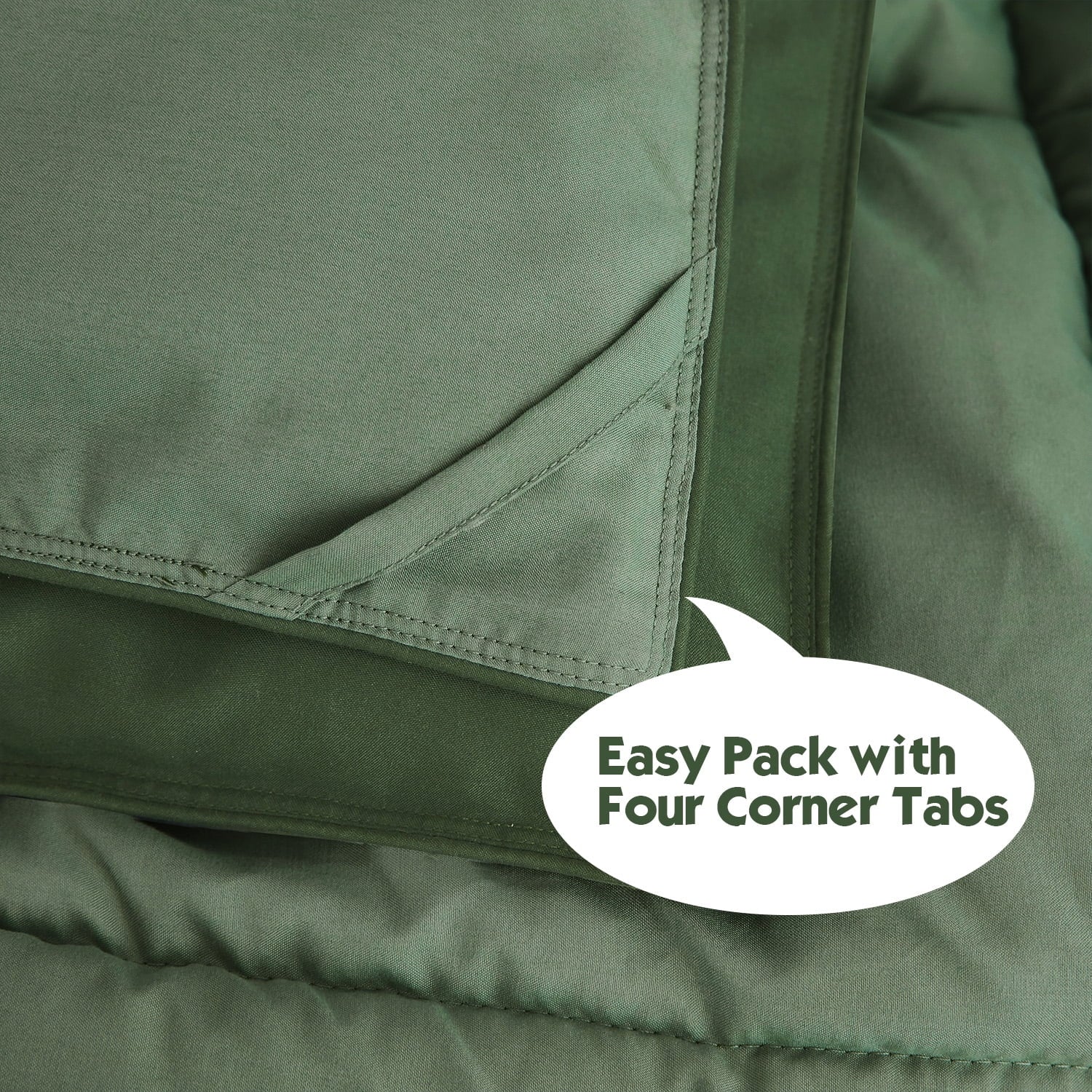Fluffy Down Alternative Light Weight Down Alternative Comforter Set, Queen, Green, Reversible - Hypoallergenic Ultra-Fluffy Quilt for Winter Detail
