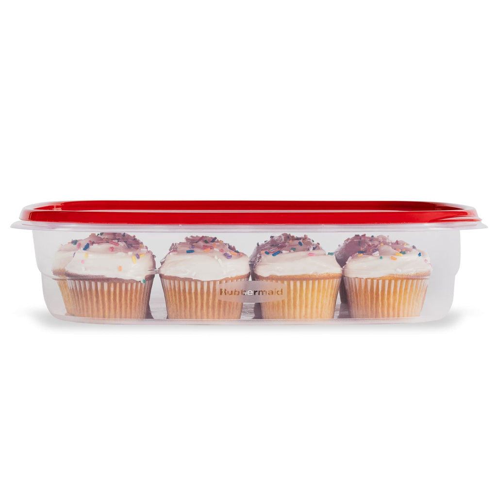 Playful Geometric 1 Gallon, 2 Packs, Red, Large Rectangular Plastic Food Storage Containers - Deliciously Soft Cupcake Sensory Glob Detail