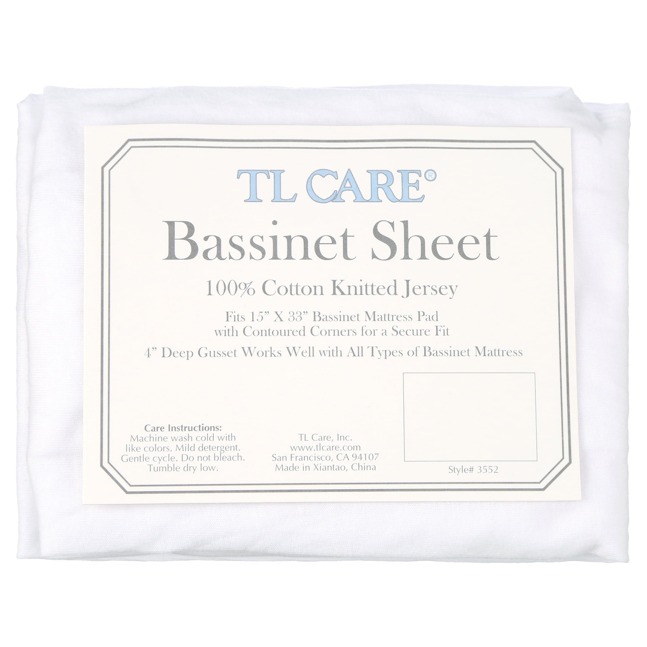 Cooling Sateen TL Care 100% Natural Breathable Cotton Jersey Knit Fitted Bassinet Sheet, White, 15" x 33", Soft Breathable, for Boys... - Luxury Bed Sheet Set with Deep Pockets Detail