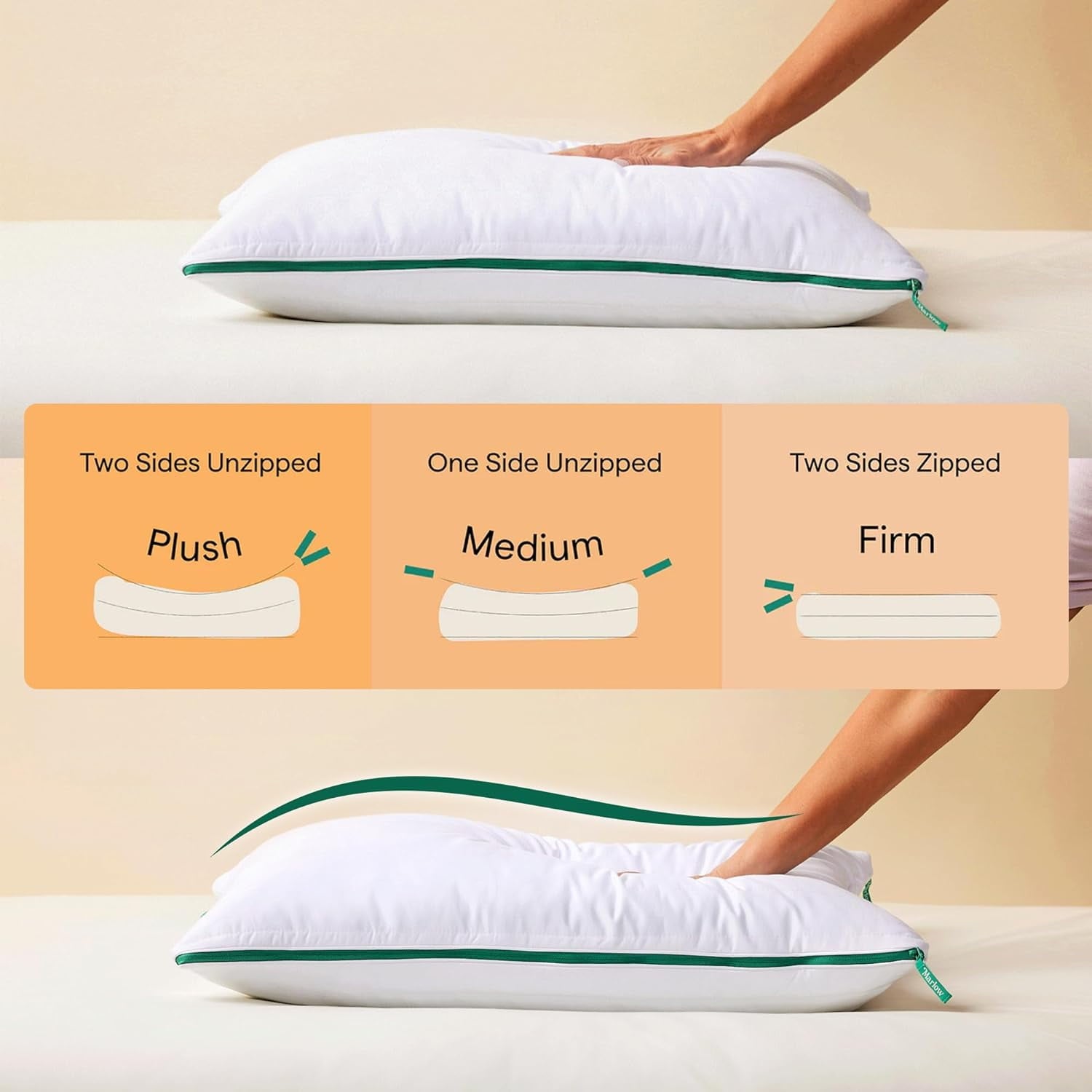 Orthopedic Support Marlow Adjustable Memory Foam Bed Pillow - Neck and Back Support For Side, Back and Stomach Sleepers - Standard/Queen... - Orthopedic Shredded Foam Bed Pillow Set Detail