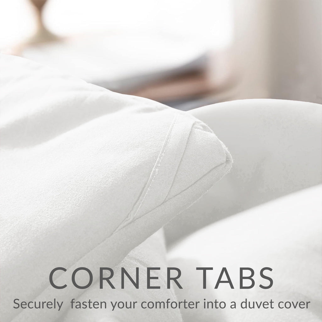 Luxurious Quilted Queen Comforter Set White, 3-Piece Solid Comforter Duvet Insert with Corner Tabs, Lightweight Bedding Down Alternativ... - Hypoallergenic Ultra-Fluffy Quilt for Winter Detail