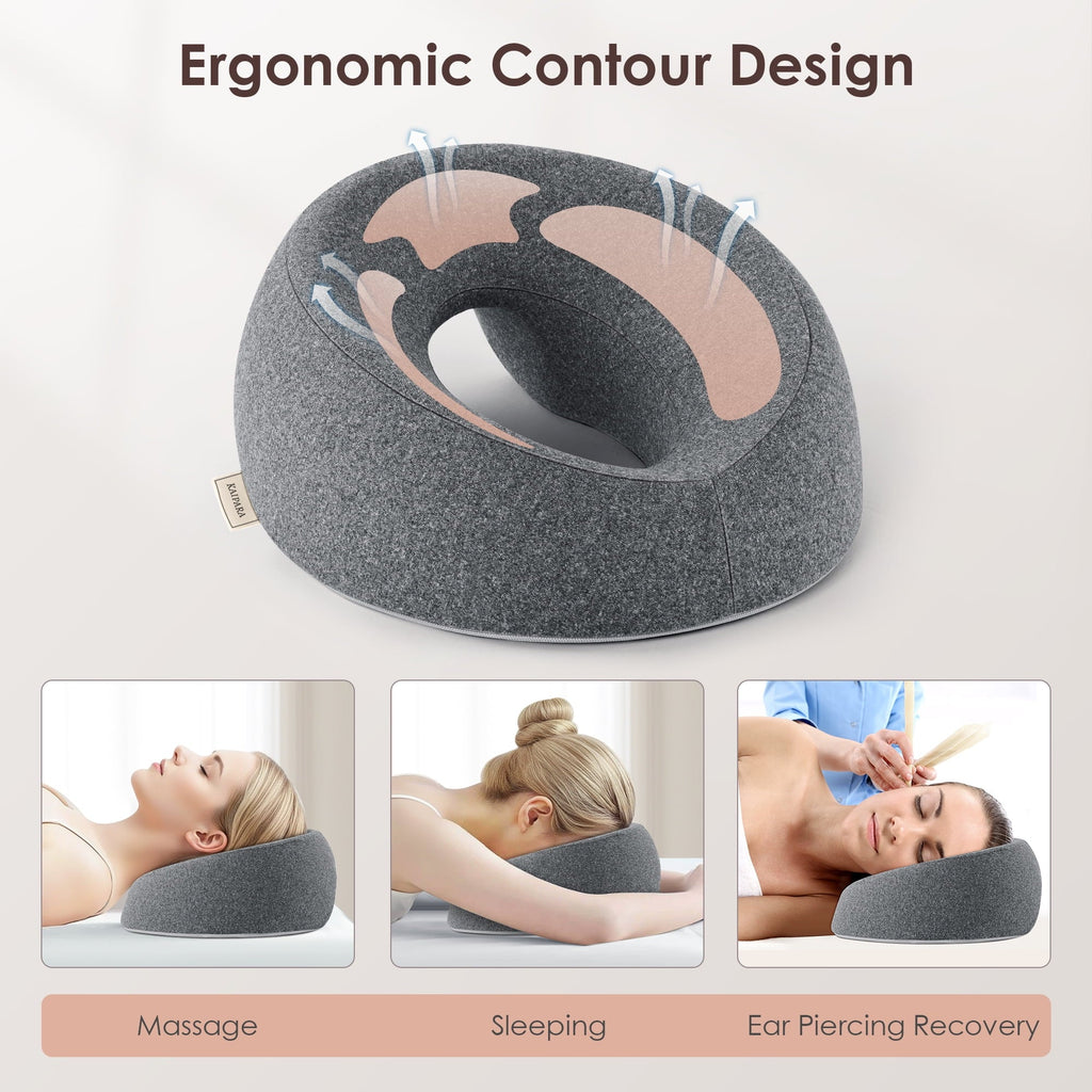 Orthopedic Support Face Down Pillow Massage Headrest for Bed, Memory Foam Pillow Face Cradle Support for Stomach Sleepers, Eye Post-Surg... - Ergonomic Memory Foam Pillow for Neck Pain Support Detail