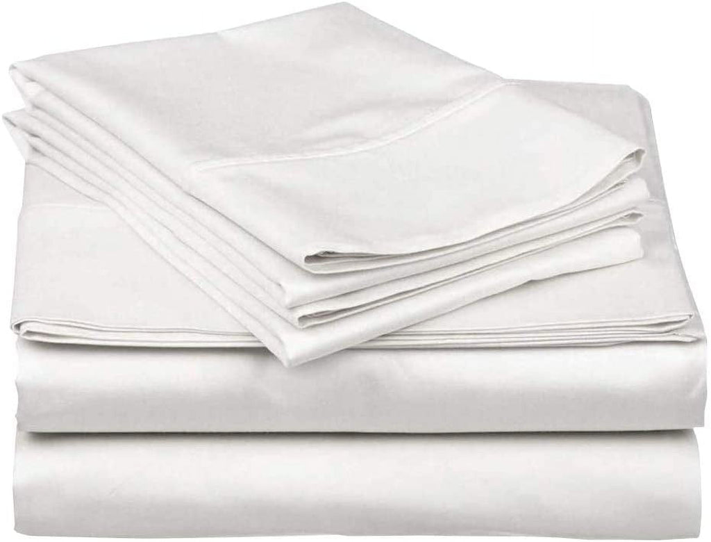Breathable Luxury 100% Cotton Hospital Bedsheets Set - 1 Flat Sheet, 1 Fitted Sheet (10" Inch) Deep Pocket, 1 Pillowcase, Best & Comfor... - Luxury Bed Sheet Set with Deep Pockets Detail