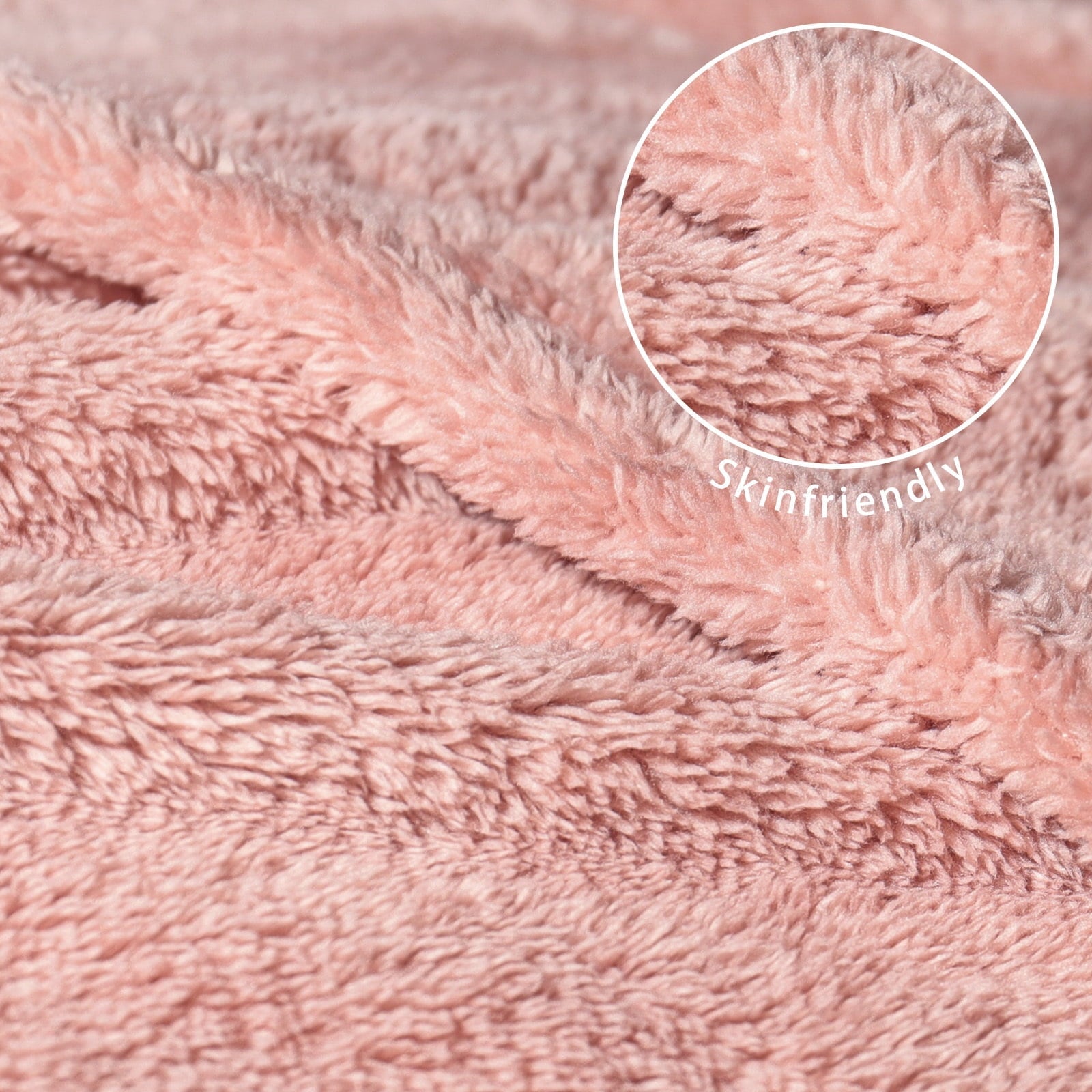 Lightweight Warm Soft Fleece Throw Blanket for Couch, Super Soft Velvet Plush Bed Blanket, 50x60 Inches, Pink - Lightweight Plush Warm Blanket for All Seasons Detail