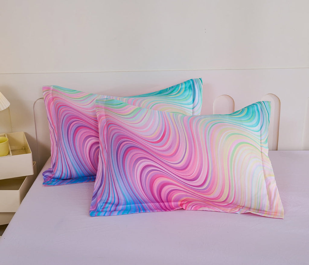 Hypoallergenic Cloud 3-Piece Abstract Tie Dye Comforter Set, Blue Pink Purple, Kids Bedding Set for Girls Full/Queen Size - Cloud-Like Soft Lightweight Bed Comforter Detail
