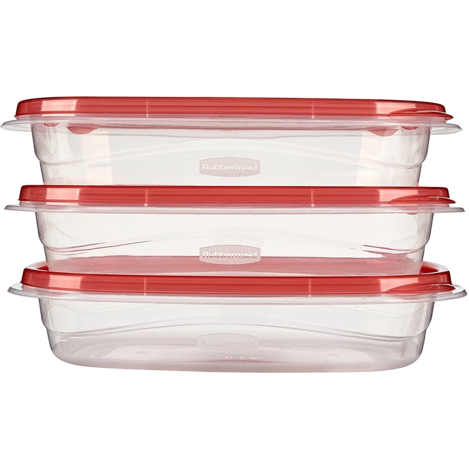 Whimsical Doughnut 4.0-Cup Rectangle Food Storage Containers, Ruby Red, 3 pack - Playful Star & Heart Shaped Geometric NeeDoh Detail