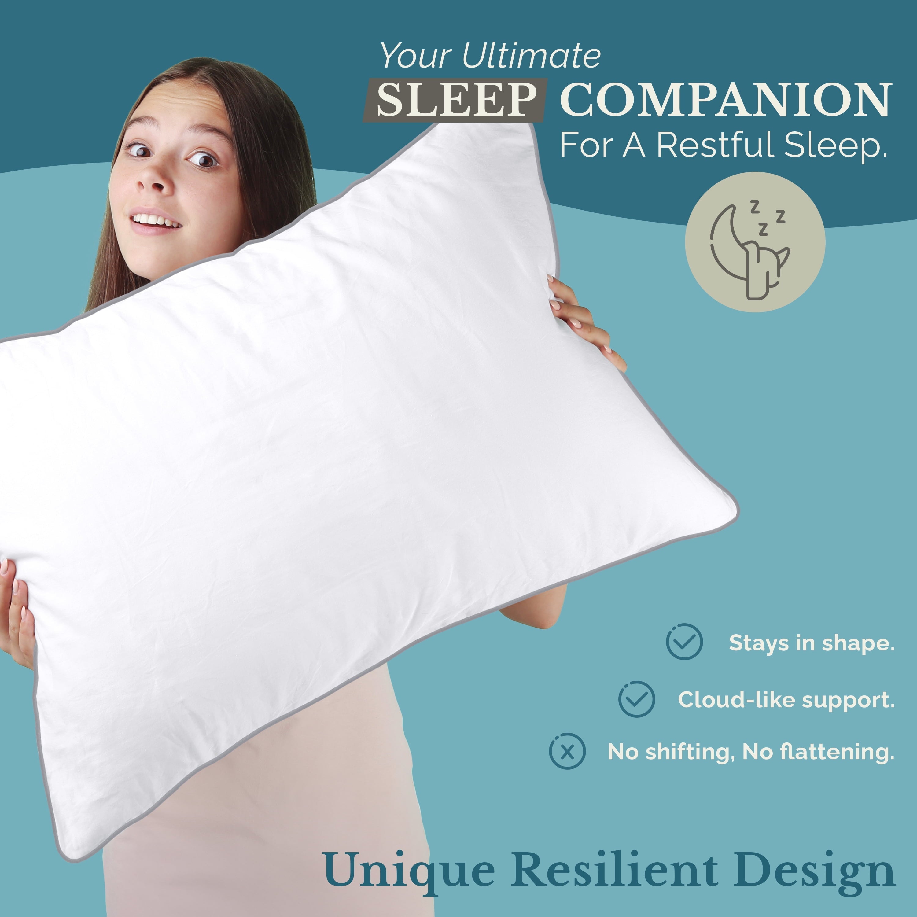 Hotel Collection Pillows Standard Size Set of 2 – Standard Pillow, Cooling Comfort, Breathable, Easy Care Machine Washable, Perfect fo... - Hotel Quality Plush Sleeping Pillows Detail