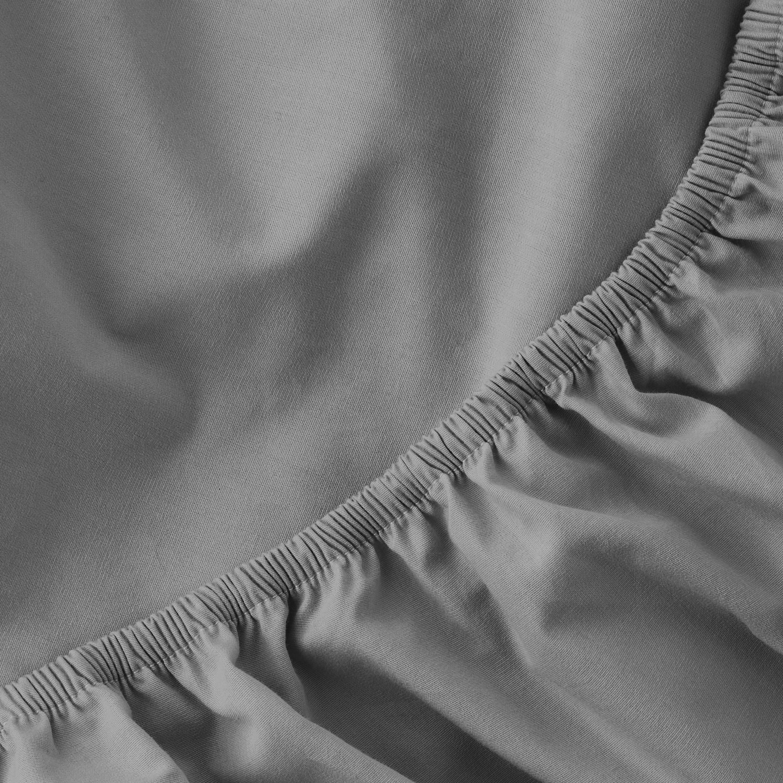 Cooling Sateen Solid Soothing-Gray Cotton Blend Fitted Sheet, Twin/Twin XL - Cooling Hotel Quality Bedding Sheets and Pillowcases Detail