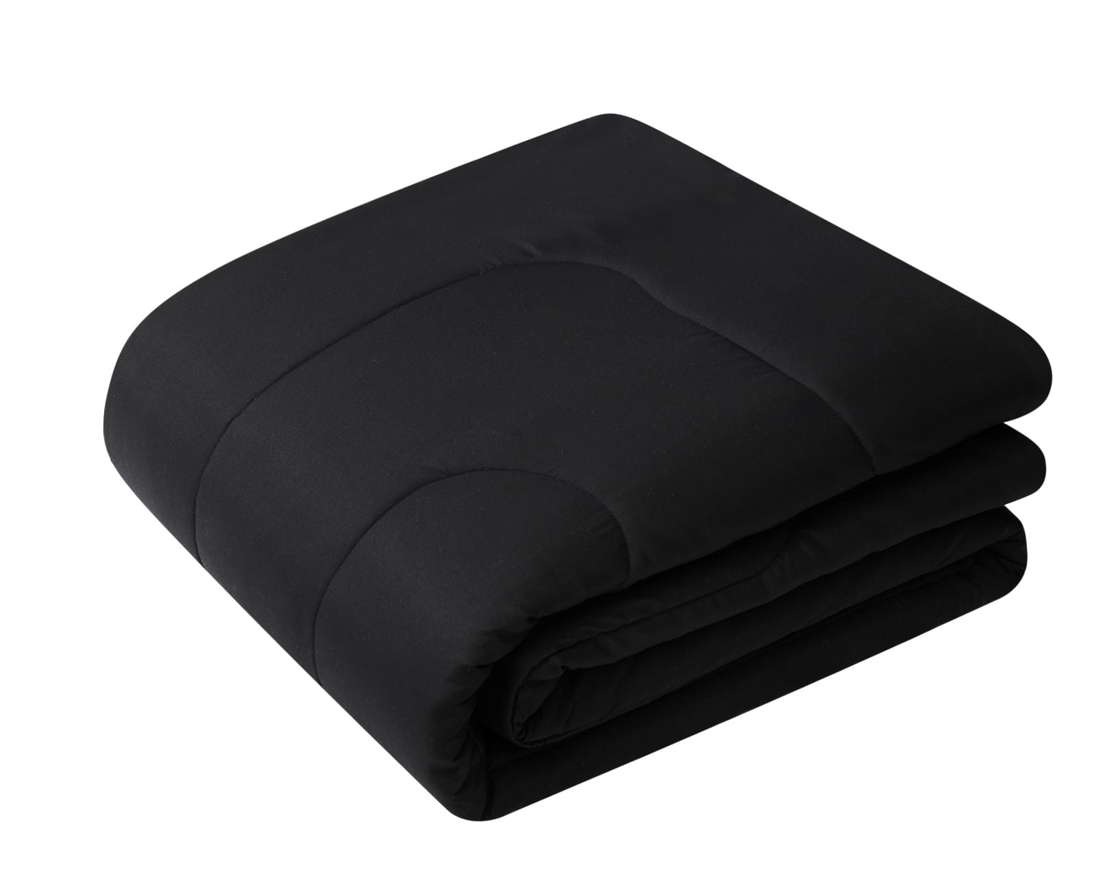 All-Season 7 Piece Reversible Bed in a Bag Comforter Set with Sheets, Black, King - All-Season Down Alternative Comforter Insert Detail