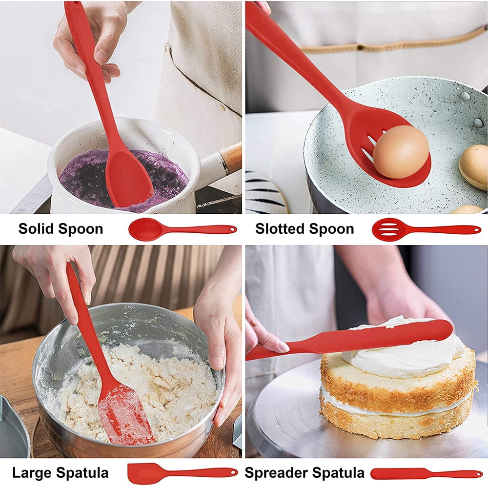 Durable Steel 14 Pcs Cooking Utensils Set with Holder, Heat Resistant Silicone Kitchen Cookware Utensils Set, Kitchen Cooking Tools... - Professional Kitchen Tool for Culinary Enthusiasts Detail
