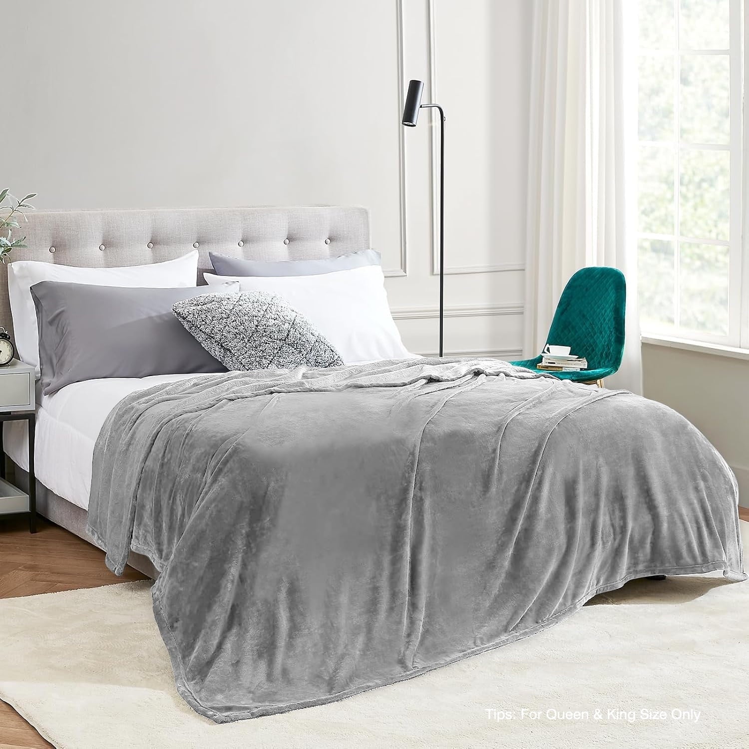 Decorative Knitted Twin Size Blanket for Bed, 60x80inch Super Cozy Soft Bed Blanket for Sleep Snap, Lightweight Reversible Blankets and ... - Super Soft Reversible Sherpa Flannel Blanket Detail