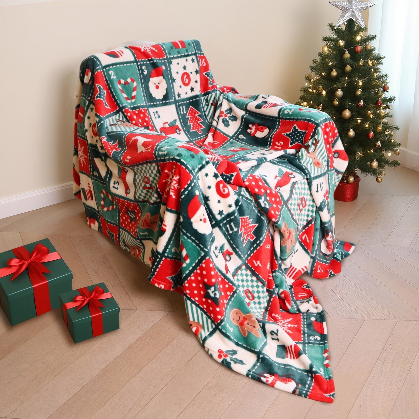 Cozy Fleece Cozy Blanket Printed Blanket Throw Christmas Blanket - 300 GSM Fleece Blanket Throw Size Blanket for Home Decoration,... - Cozy Fleece Throw Blanket for Couch & Bed Detail