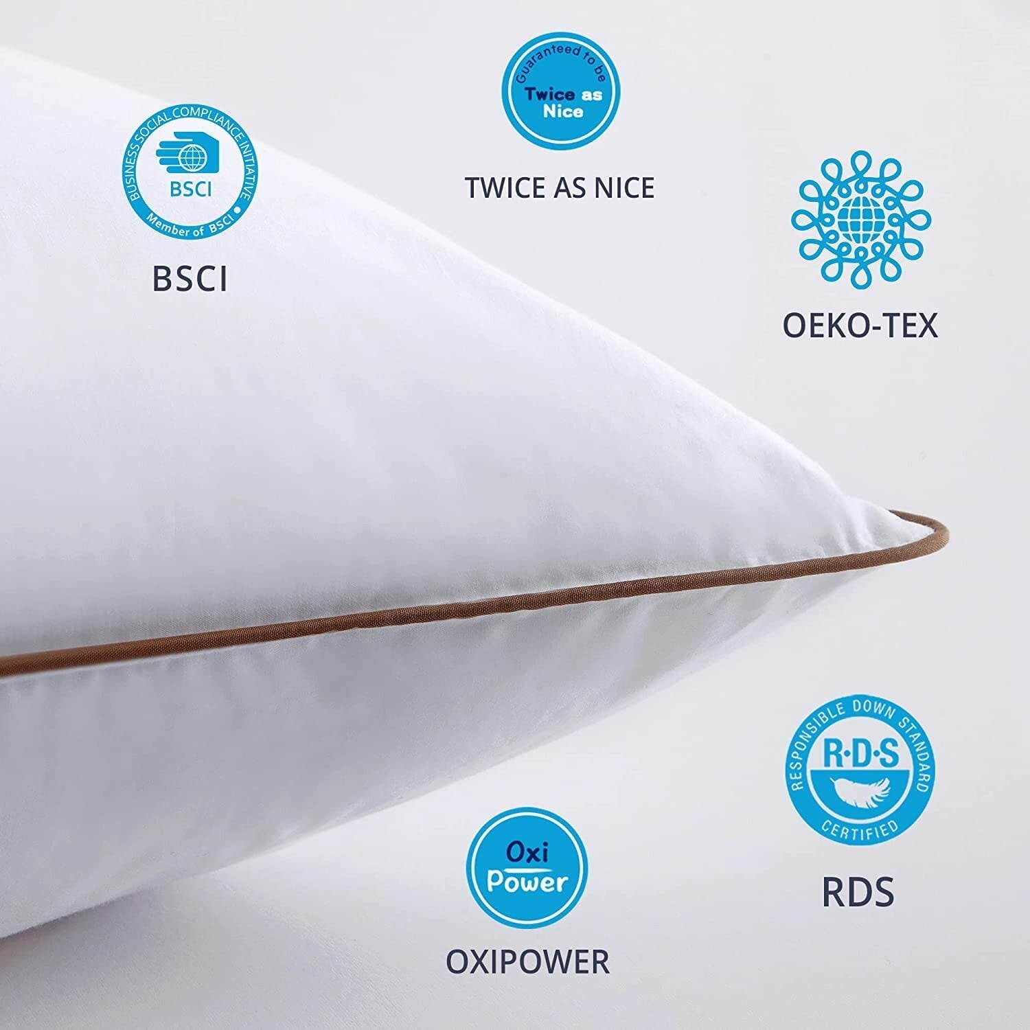 Fluffy Shredded Down Feather Pillows for Bed 20 x 30 Inches Queen Size Set of 2, Medium Firm Luxury Cooling Hotel Collection Feather ... - Decorative Throw Pillow Cushion for Sofa & Bed Detail
