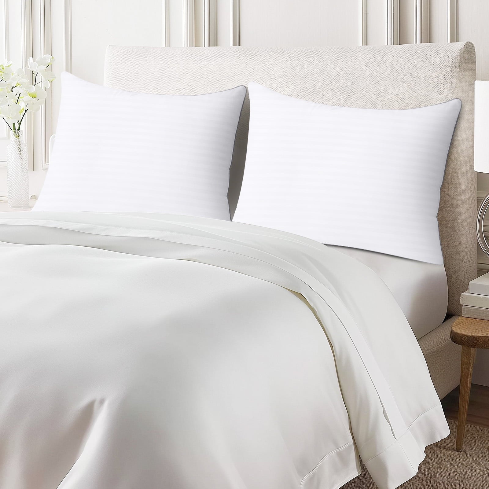 Ergonomic Memory Foam Pillows Standard Size Set of 2, Hotel Quality, Down Alternative Gusseted Bed Pillows for Side, Back, And Stomach Slee... - Hotel Quality Plush Sleeping Pillows Detail