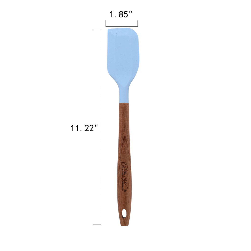 High-Precision 10-Piece Silicone and Acacia Wood Handle Cooking Utensils Set, Blue - Heavy Duty Stainless Steel Kitchen Shears Detail