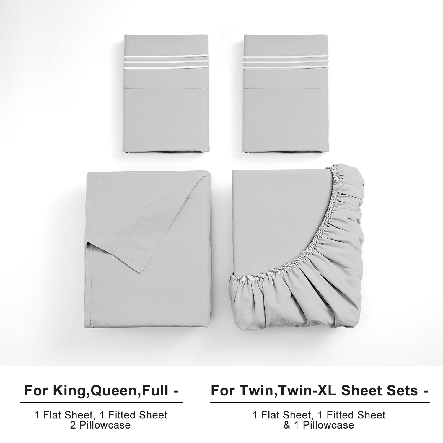 Cooling Sateen Twin Bed Sheet Set 3 Piece, Hotel Luxury Super Soft 1800 Series Microfiber Bed Sheets Set, Wrinkle Free Breathable, U... - Luxury Bed Sheet Set with Deep Pockets Detail