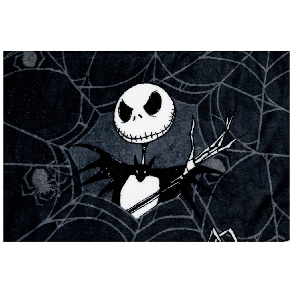 Decorative Knitted Nightmare Before Christmas Jack Skellington 62x90 Plush Throw Blanket, 100% Polyester - Super Soft Reversible Sherpa Flannel Blanket Detail