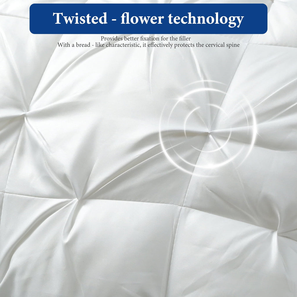 Hotel Collection 2-Pack Luxurious Hotel-Quality ,Resistant to Flattening, All-Season,White - Decorative Throw Pillow Cushion for Sofa & Bed Detail