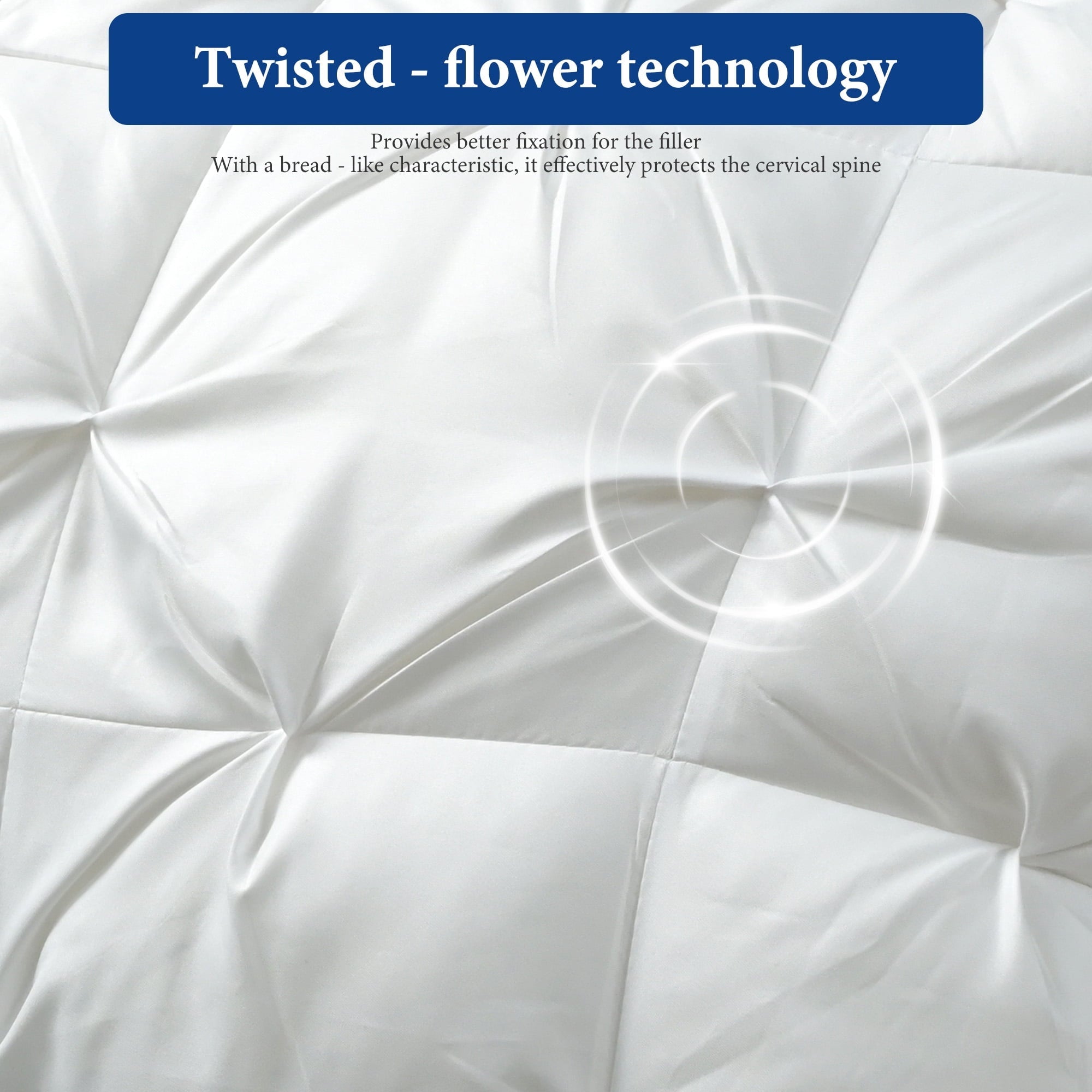 Hotel Collection 2-Pack Luxurious Hotel-Quality ,Resistant to Flattening, All-Season,White - Decorative Throw Pillow Cushion for Sofa & Bed Detail