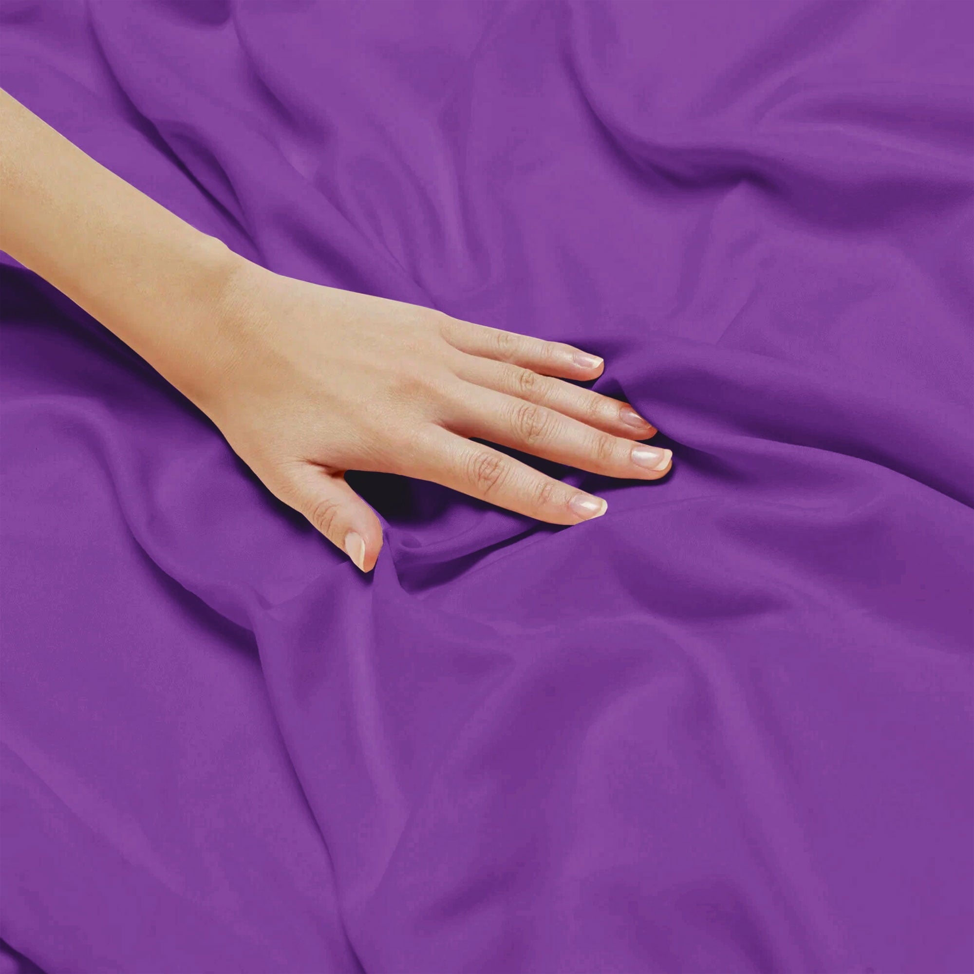 Premium Egyptian Cotton King Bed Sheets - 16 Inch Deep Pocket 6 Piece Microfiber Bedding Sheets & Pillowcase Sets - Purple - Cooling Hotel Quality Bedding Sheets and Pillowcases Detail
