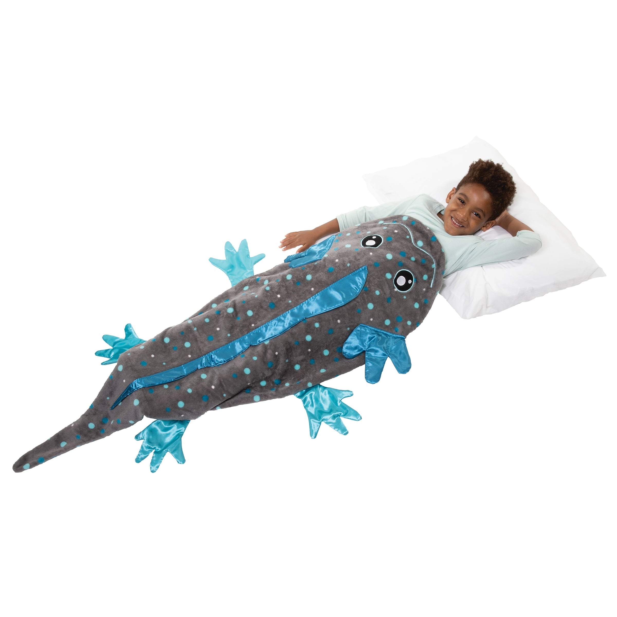Super Soft Flannel Tails, The Original Wearable Blanket with Sleeves, Super Soft Throw Fleece, Axolotl, Ages 5+ - Luxury Knitted Decorative Throw Blanket with Fringes Detail
