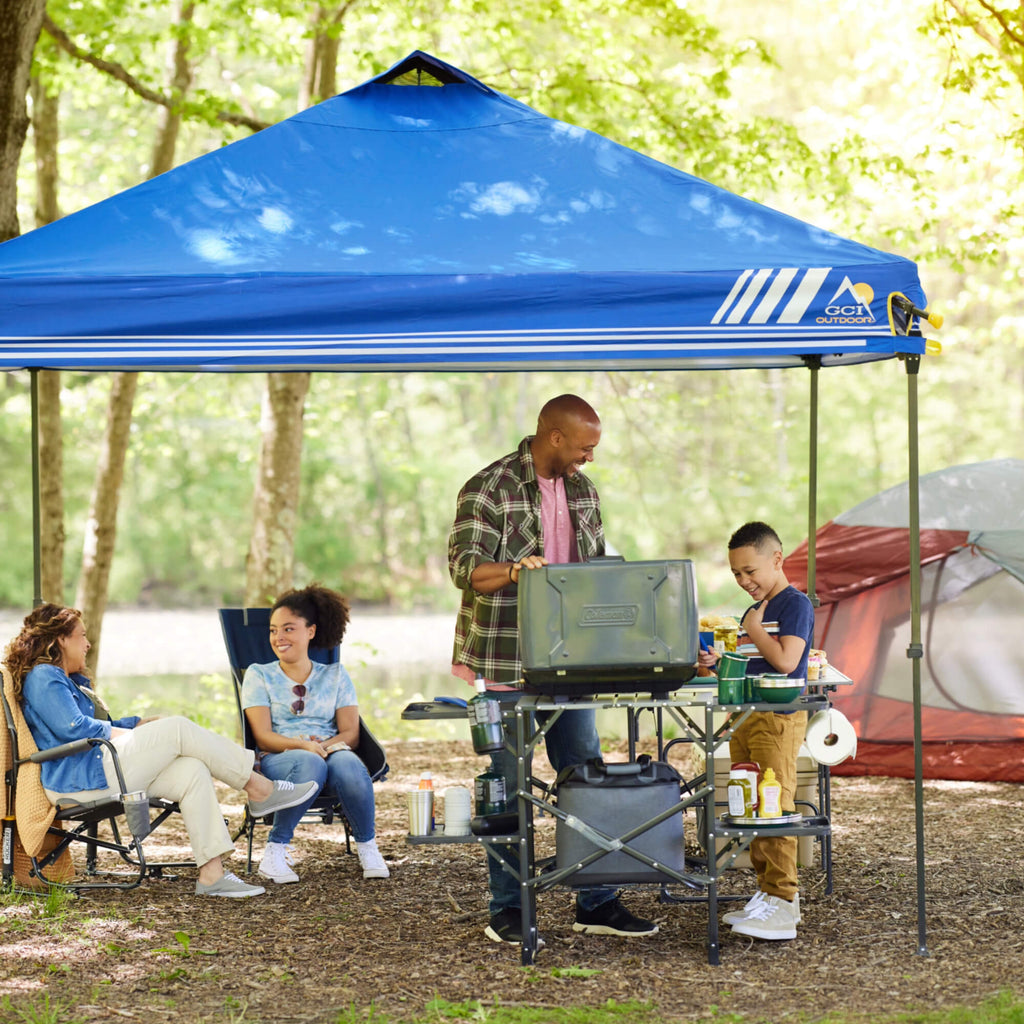 Stainless Steel BBQ Slim-Fold Cook Station - Choice 575 - Heavy-Duty Stainless Steel Camp Cooking Gear Detail